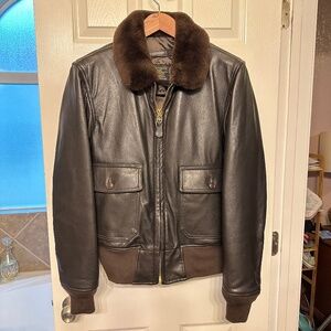 Cockpit USA G-1 Mil Spec Leather goat skin flight jacket Size 42 Mens
